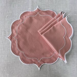 Плейсмат фигурный — Классика (пыльная роза/белый) Диаметр: 35 см