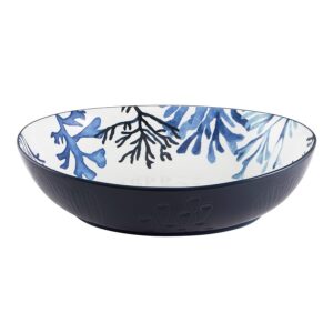 Салатник, 32х26 см, 3 л, керамика К, белый, овальный, Синие кораллы, Blue Coral