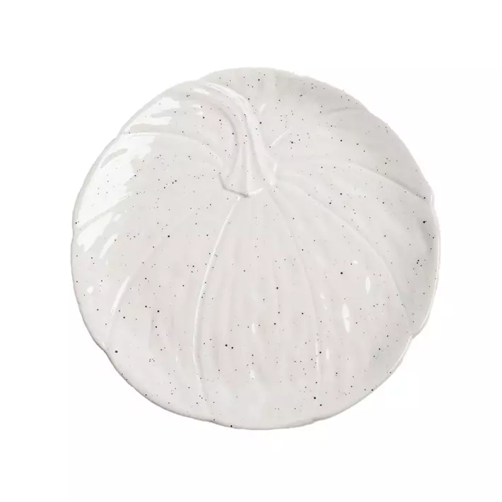 Блюдо Тыква "Light pumpkin", 22 см, керамика, белое, в крапинку