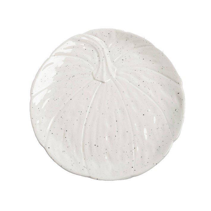 Блюдо Тыква "Light pumpkin", 22 см, керамика, белое, в крапинку