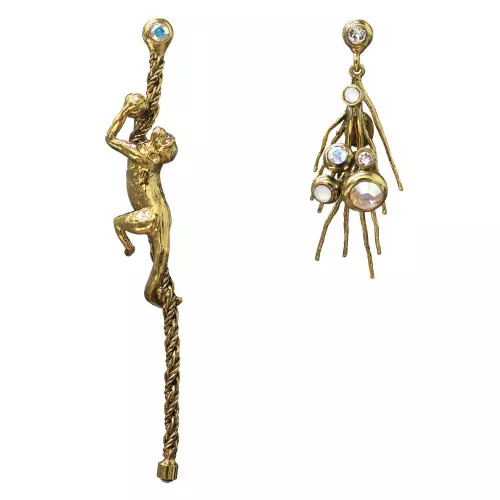 Серьги "Сафари" 7,9х1,0см, 4,5х1,5см, цвет золото