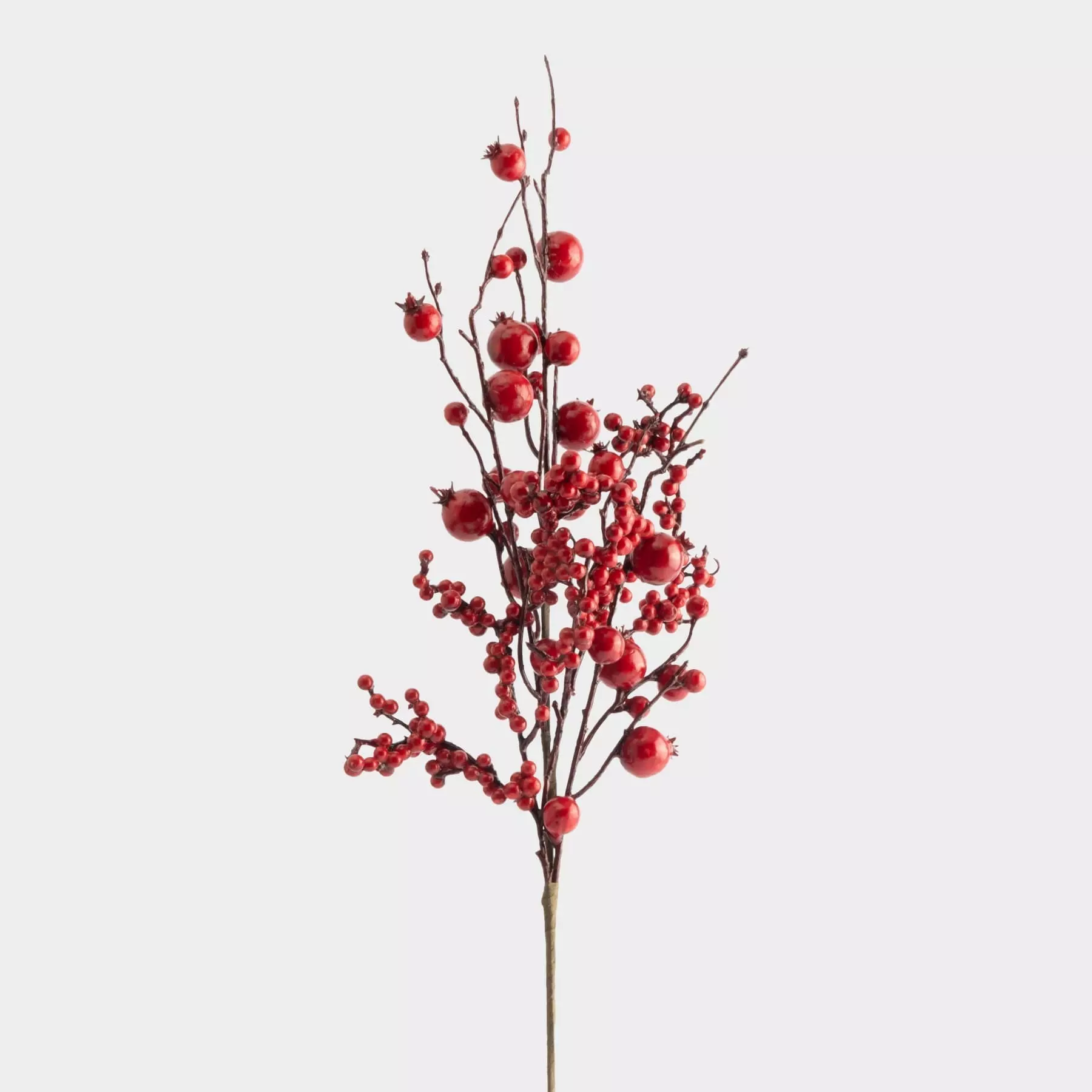 Ветка декоративная, 60 см, пластик/пенопласт, Красные ягоды, Interior bright