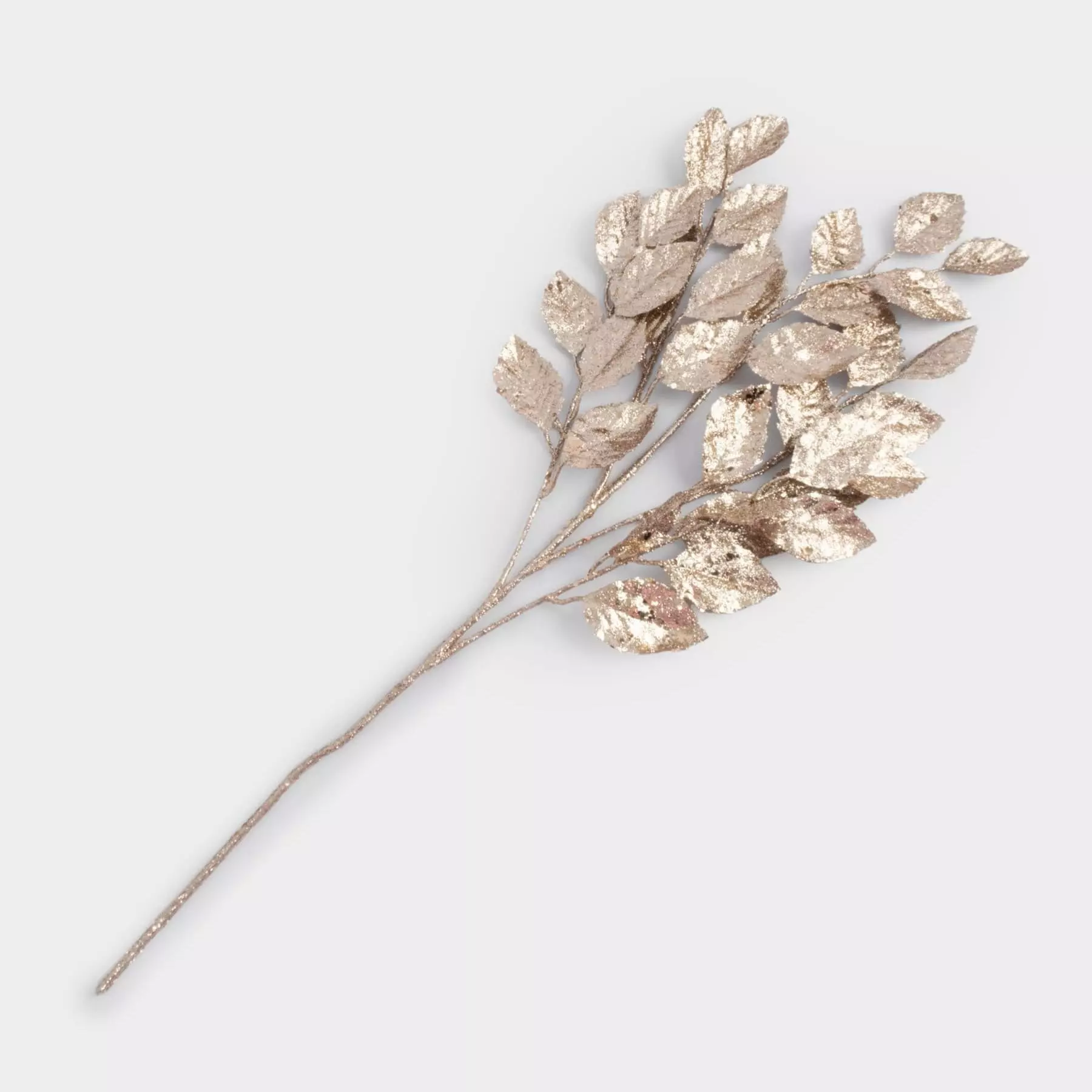 Ветка декоративная, 74 см, пластик/металл, золотистая, Листья, Interior gold