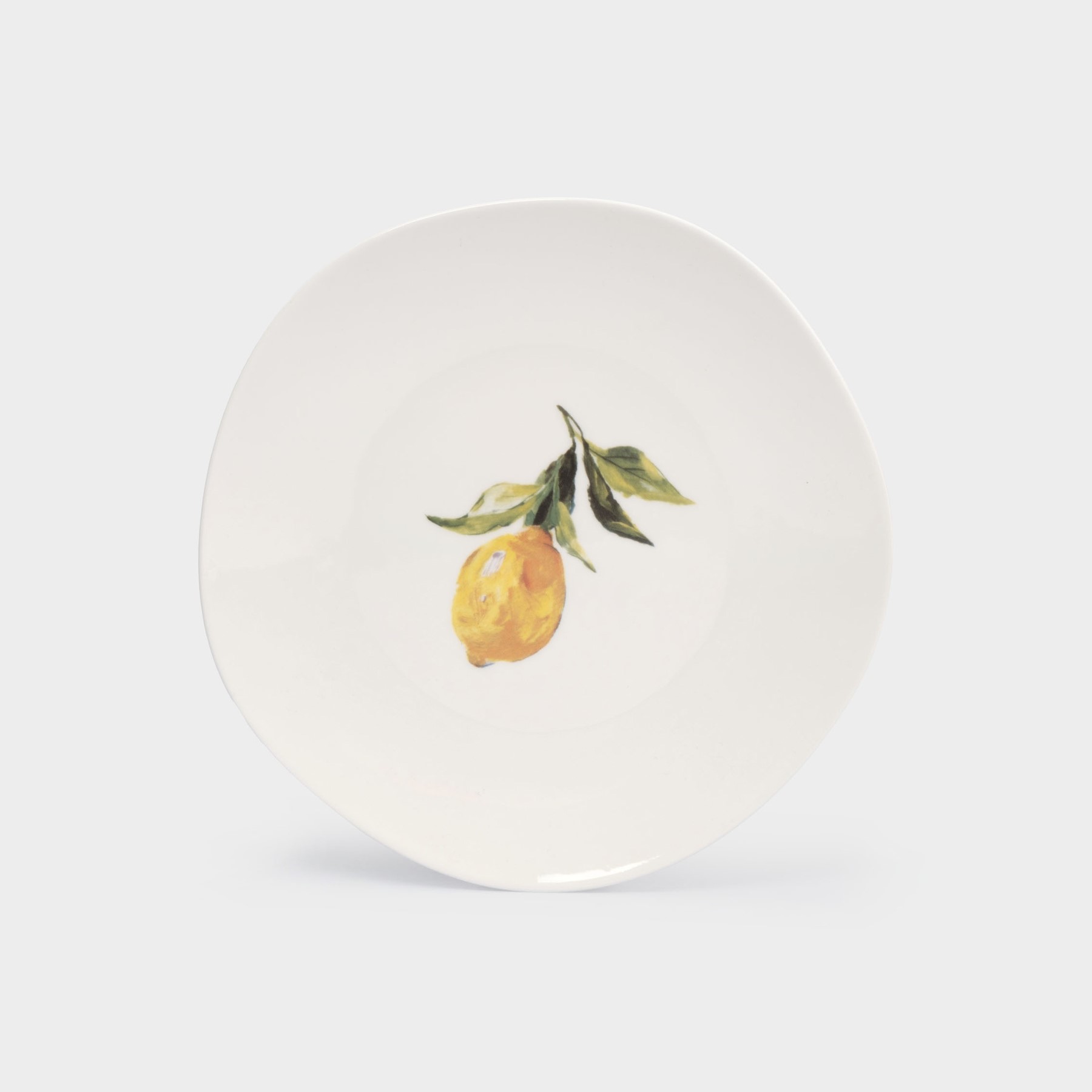 Тарелка закусочная, 21 см, фарфор P, белая, Лимон, Lemon branch
