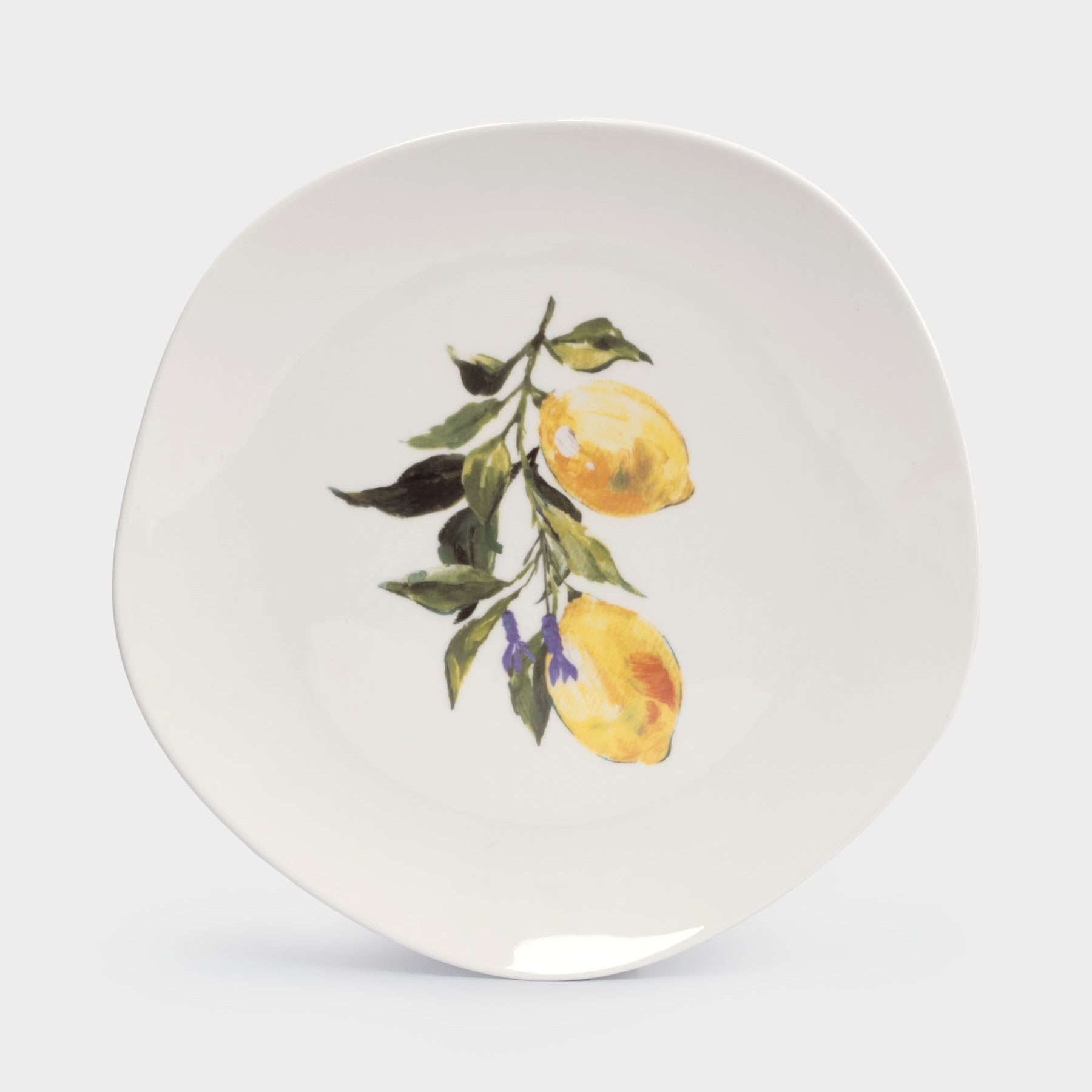 Тарелка обеденная, 26 см, фарфор P, белая, Лимоны, Lemon branch