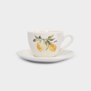 Пара чайная, 1 перс, 2 пр, 200 мл, фарфор P, белая, Лимоны, Lemon branch