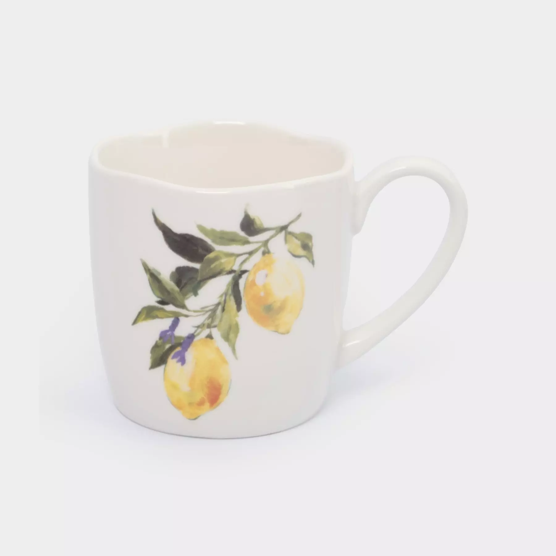 Кружка, 350 мл, фарфор P, белая, Лимоны, Lemon branch