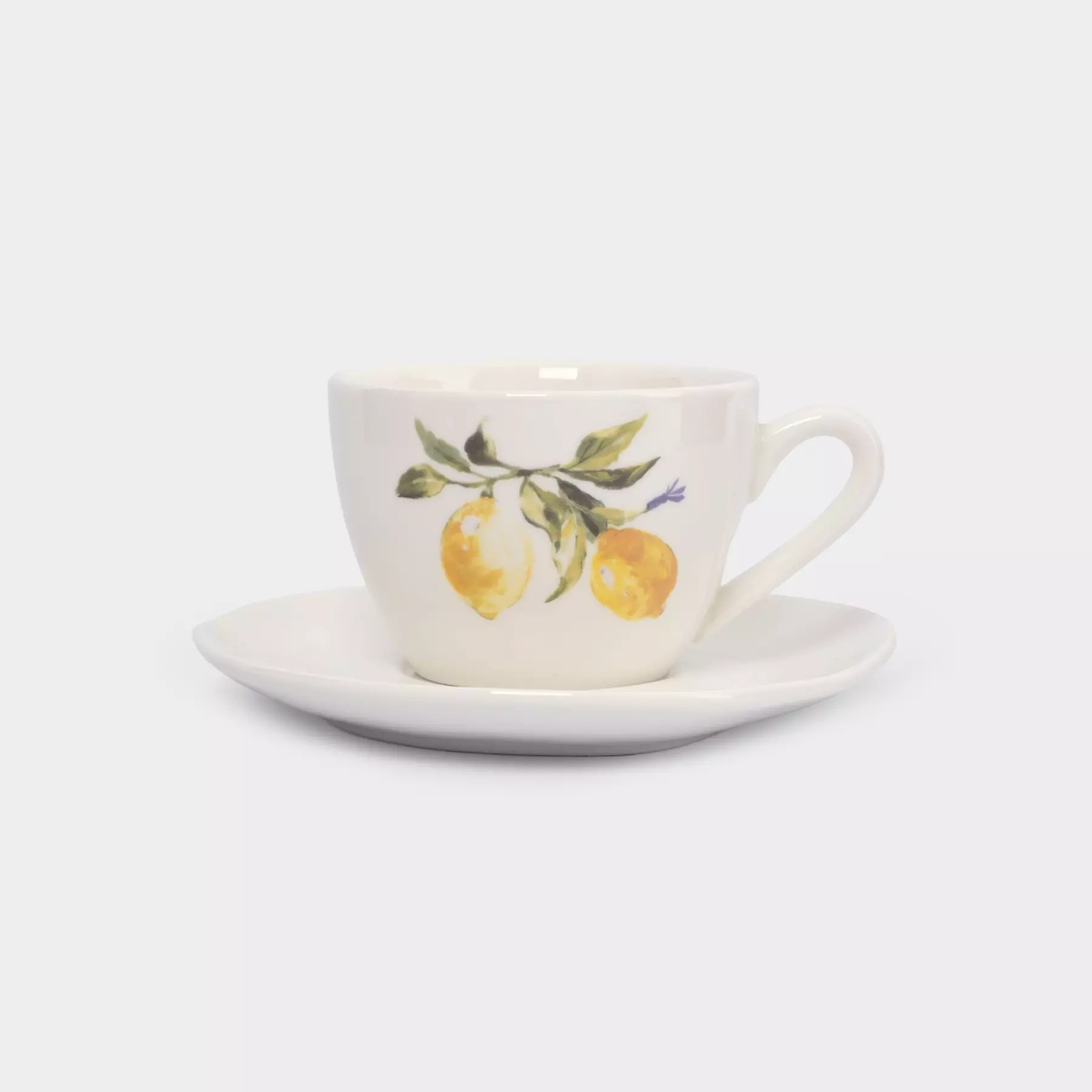 Пара чайная, 1 перс, 2 пр, 200 мл, фарфор P, белая, Лимоны, Lemon branch