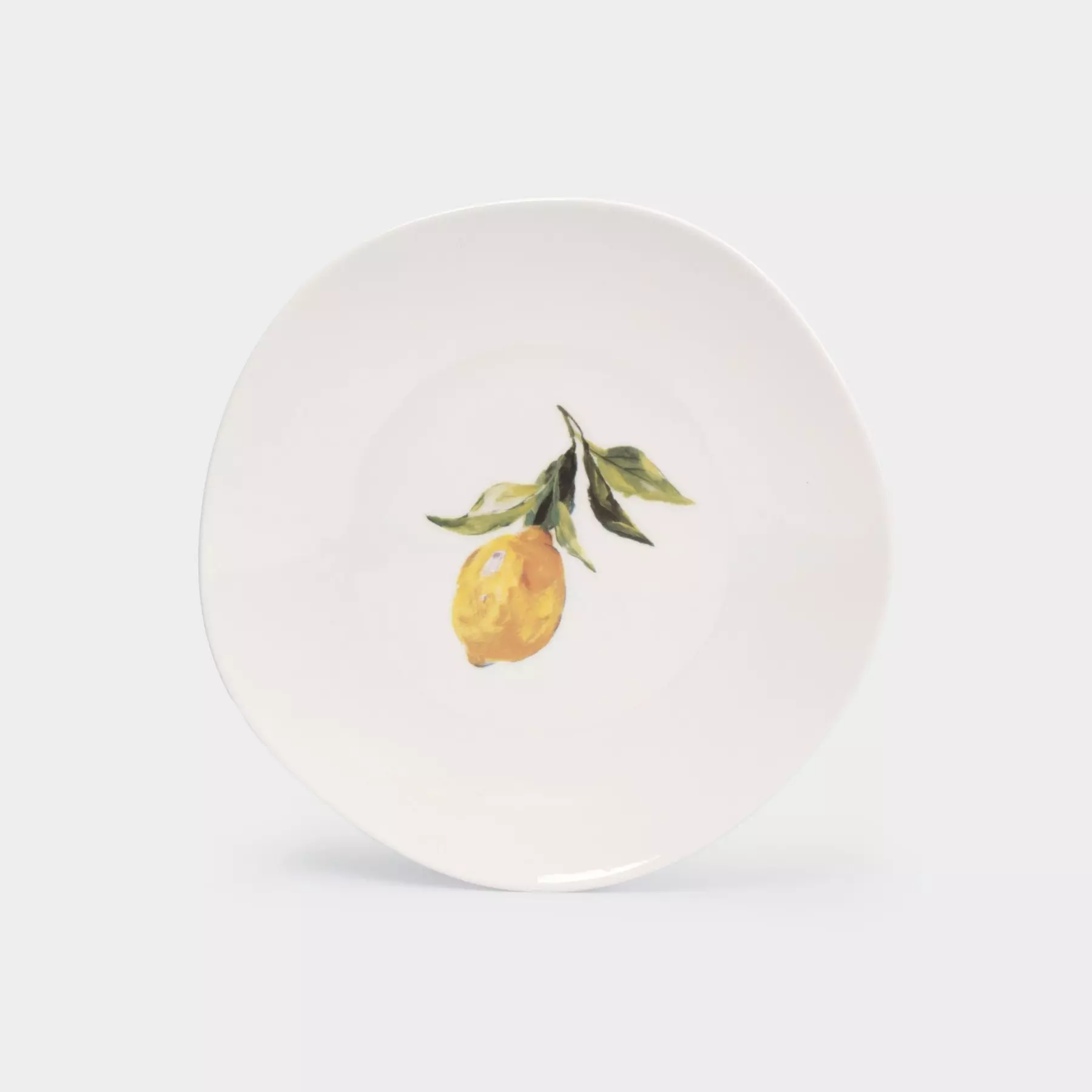 Тарелка закусочная, 21 см, фарфор P, белая, Лимон, Lemon branch
