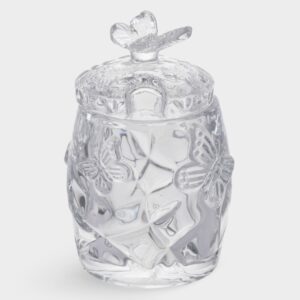 Сахарница, 11 см, 120 мл, с ложкой, стекло/сталь, Бабочка, Butterfly