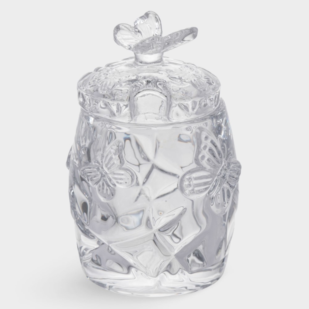 Сахарница, 11 см, 120 мл, с ложкой, стекло/сталь, Бабочка, Butterfly