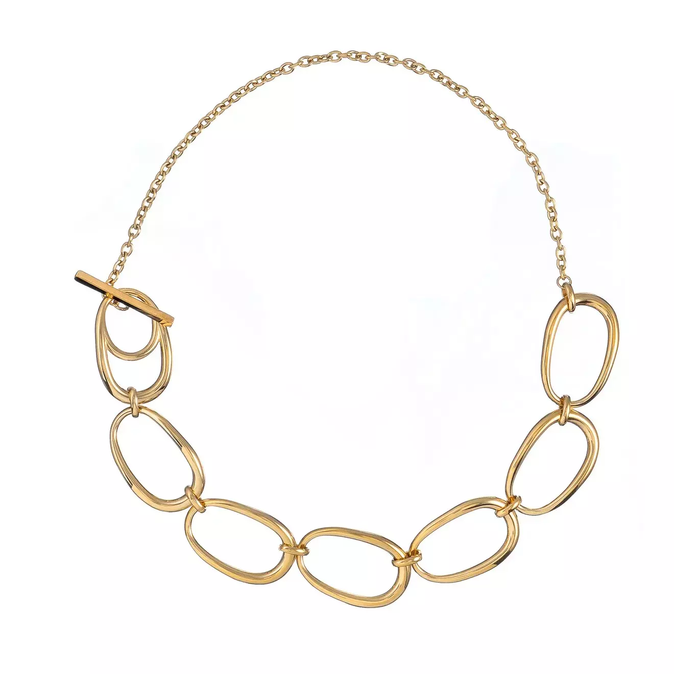 Колье Moon Paris, Steel, с овальными звеньями, (золотистый)
