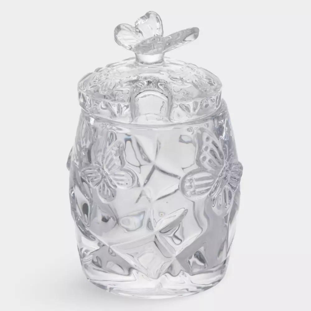Сахарница, 11 см, 120 мл, с ложкой, стекло/сталь, Бабочка, Butterfly