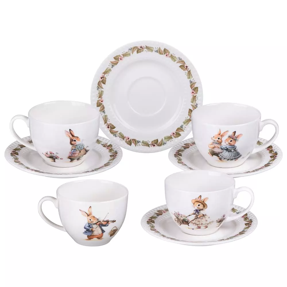 Чайный набор"RABBITS FAMILY" НА 4пер., 8пр., 250мл