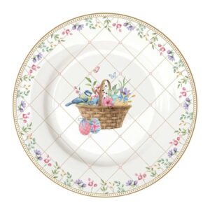 Тарелка закусочная, 19 см, фарфор P, белая, Корзина с цветами, Spring Bloom