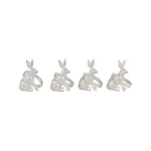 Набор из 4-х Колец  для салфеток "Кролики" 3,5x0,75см/4x5,5x1см