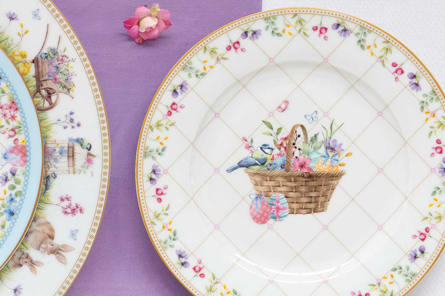 Тарелка закусочная, 19 см, фарфор P, белая, Корзина с цветами, Spring Bloom — изображение 2